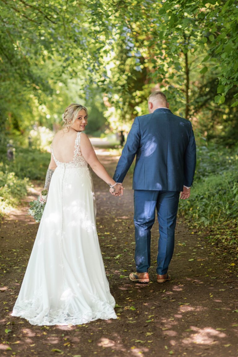 Couple walking together at golden hour