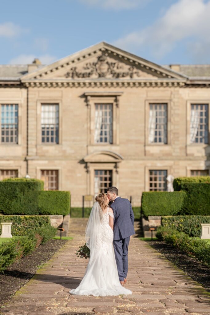 Grand historic wedding venue at Coombe Abbey near Nuneaton with landscaped gardens