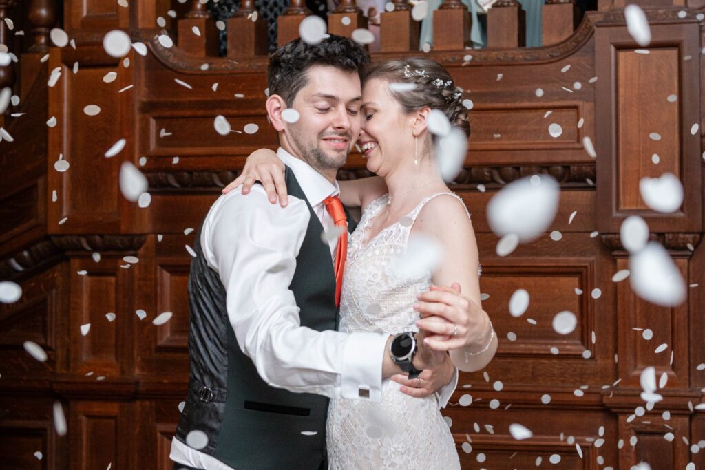 Confetti moment captured for my wedding photography portfolio